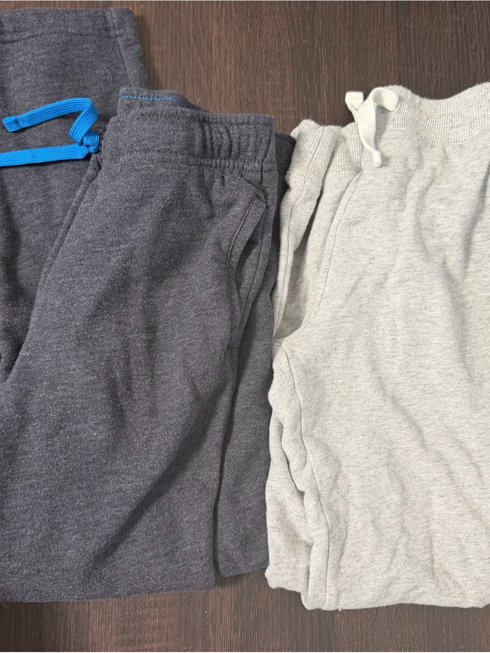 tek gear Kids Jogger Pants in Charcoal and Light Gray with Blue Drawcord